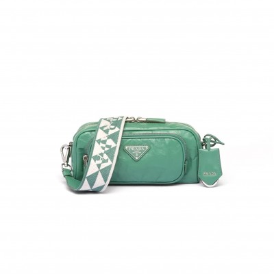 PRADA NAPPA ANTIQUE LEATHER MULTI-POCKET SHOULDER BAG 1BH198  (22*10.5*7cm) 